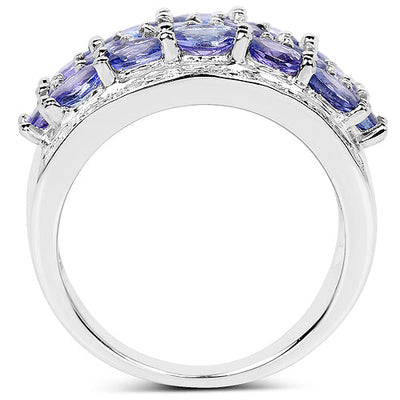 2.72 Carat Genuine Tanzanite Sterling Silver Engagement Ring