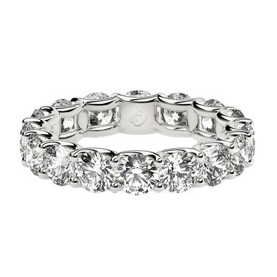 Anillo de Eternidad con Diamante de Corte Redondo Creado en Laboratorio en Oro Blanco de 14k