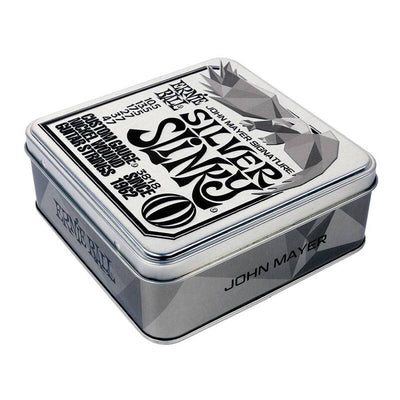 Ernie Ball John Mayer Silver Slinky Nickel Wound Electric Guitar Strings 3-Pack Tin - 10.5-47 Gauge - Korvel
