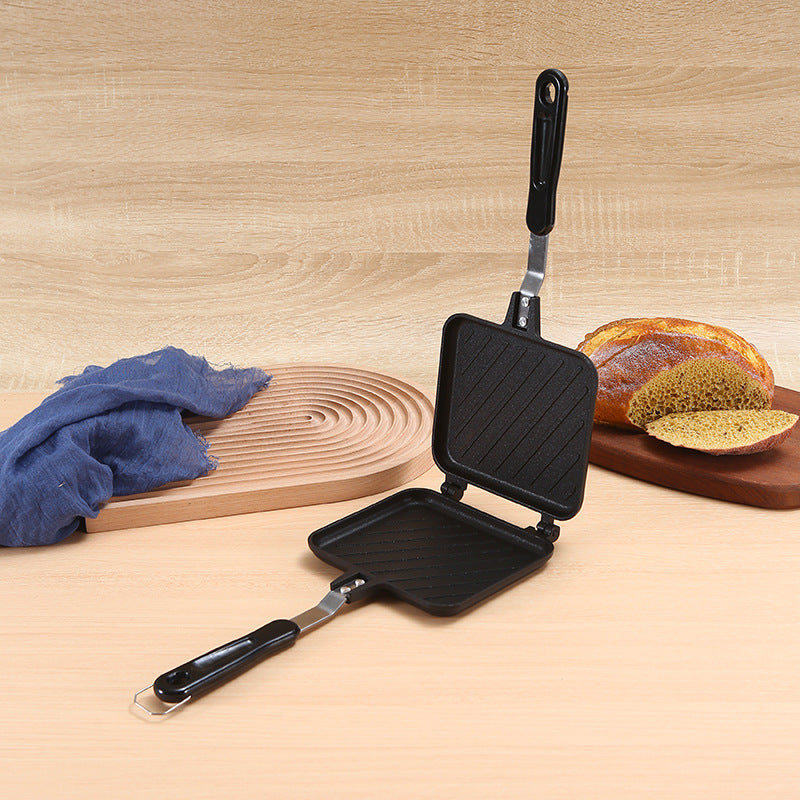 Aluminum Sanming Pan Round Double-sided Pattern Waffle Mold Home Breakfast Pancake Tool - Korvel