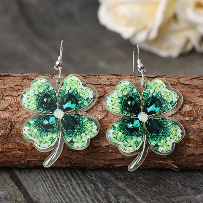 Lucky Clover Acrylic Dangle Earrings - Korvel