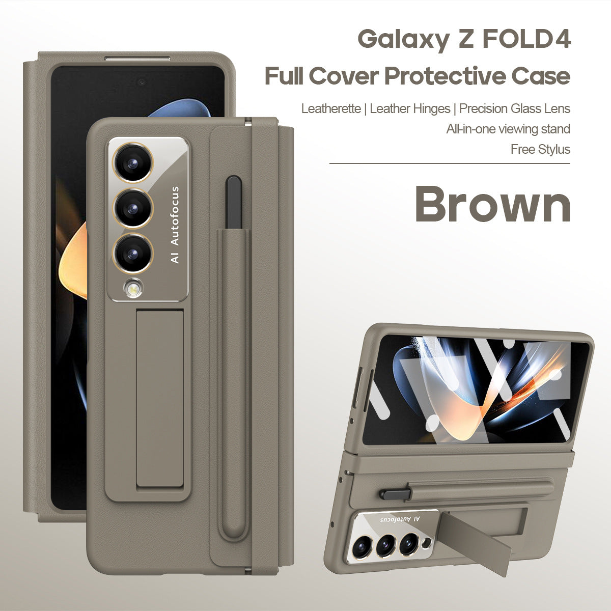 Étui en cuir tout compris Premium pour Samsung Fold5