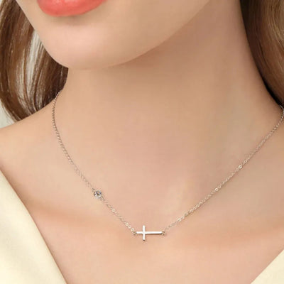 Cross 925 Sterling Silver Moissanite Necklace - Korvel