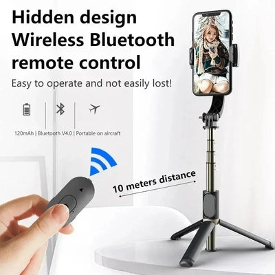 Q08 Gimbal Stabilizer Mobile Phone Video Stabilizer Bluetooth Selfie Stick Tripod for Smartphone Live Vertical Shooting Bracket - Korvel
