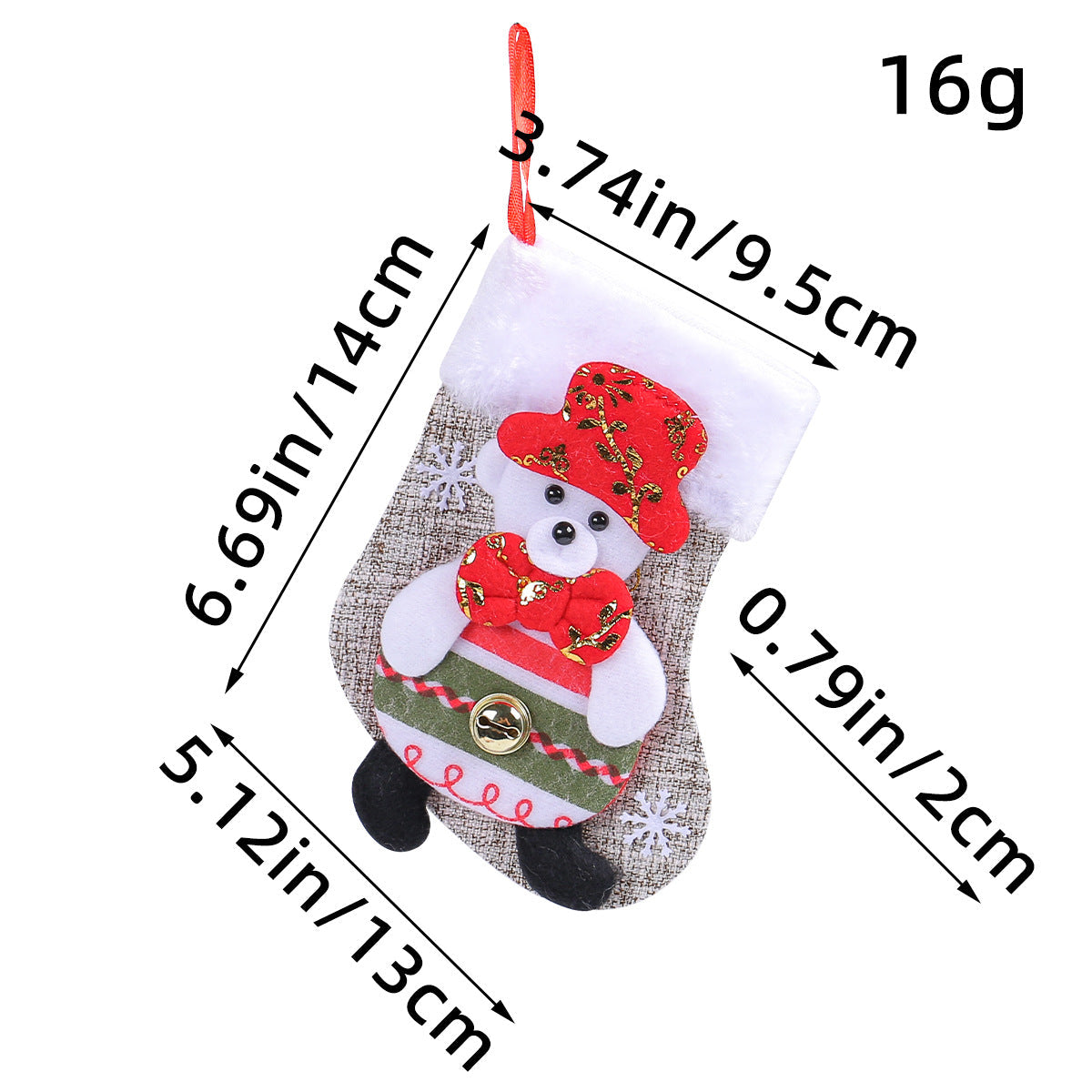 Christmas Doll Socks Cartoon Plush Christmas Socks Christmas Tree Pendant Santa Claus Snowman Candy Gift Bag - Korvel