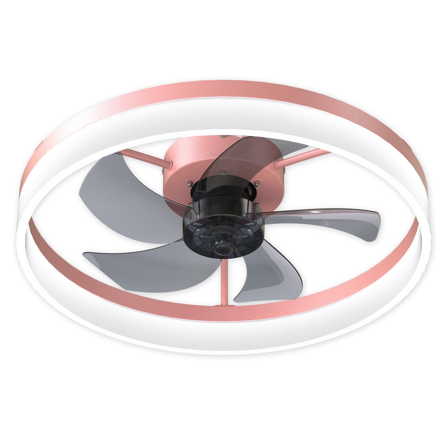 Ceiling Fans with Lights Dimmable LED Embedded installation of thin modern ceiling fans(Pink) - Korvel