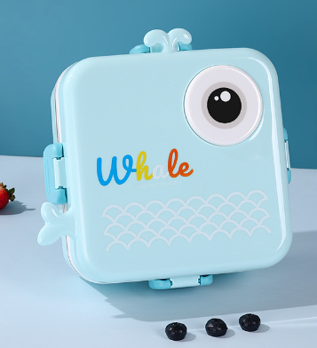 Cute cartoon microwaveable 304 stainless steel double-layer compartment sealed lunch box - Korvel