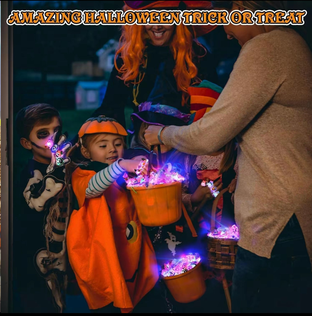 Bagues Halloween GlowFright - 50PCS Bagues LED Lumineuses