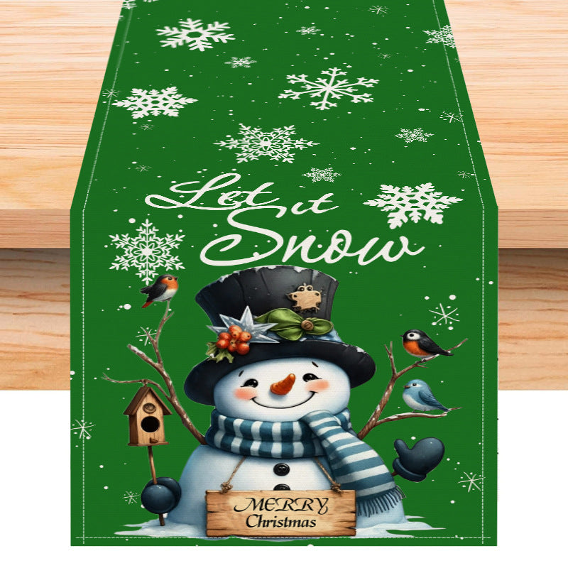 Christmas snowman linen table flag living room dining table decoration tablecloth Christmas restaurant tablecloth coffee table cloth - Korvel