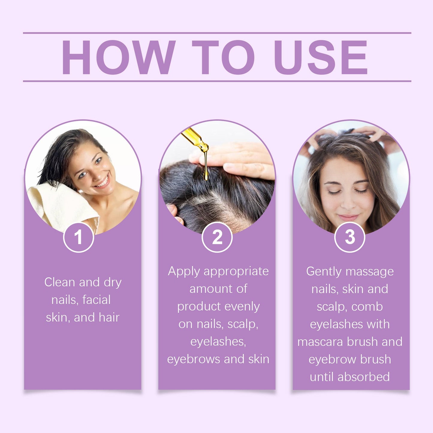 Ouhoe Black Castor Oil Eyebrow Eyelash Hair Soft Shine Skin Care Multi-Effect Care Essential Oil - Korvel