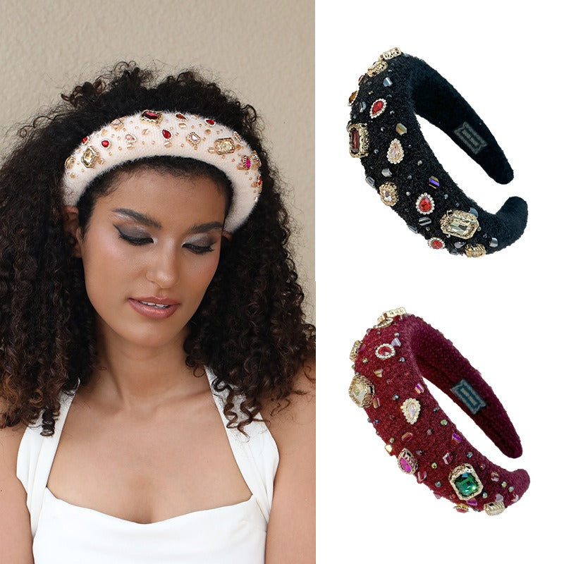 Diadema de Cristal Barroco - Accesorio de Cabeza de Diamante de Agua Hecho a Mano