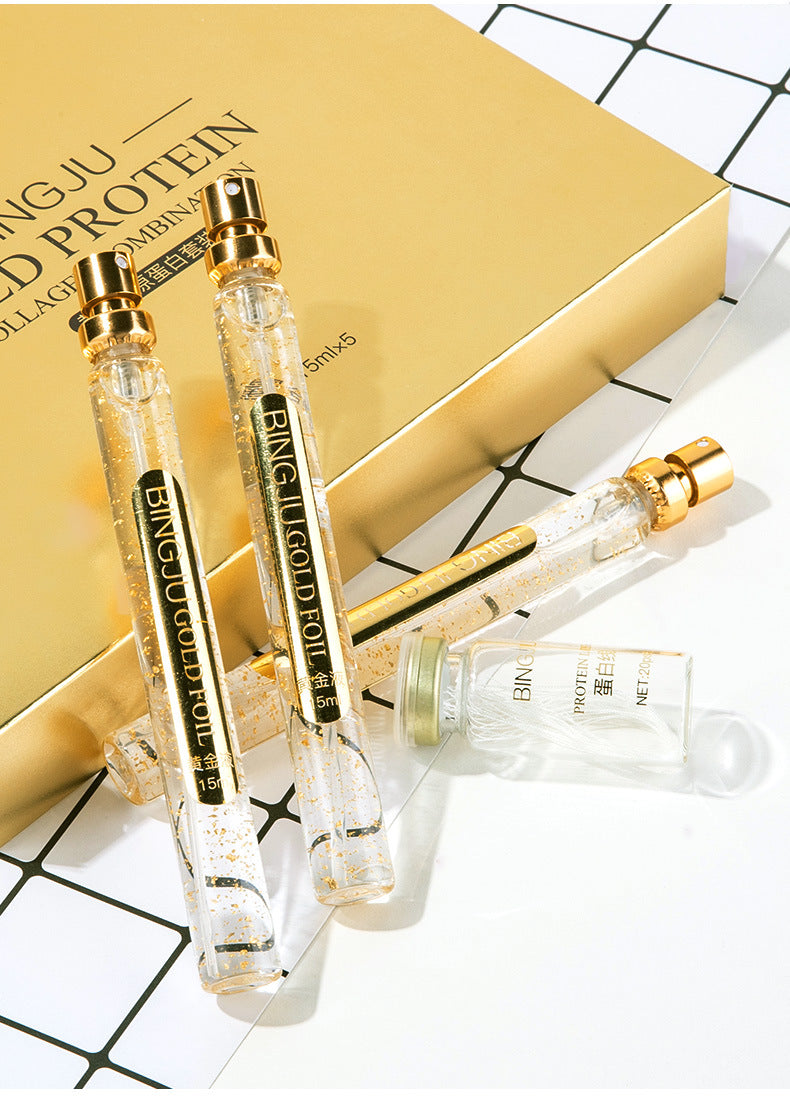 Ensemble de lifting facial au protéine d'or de chrysanthème glacé