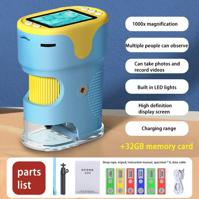 Pocket Microscope with LED Light for Young Explorers