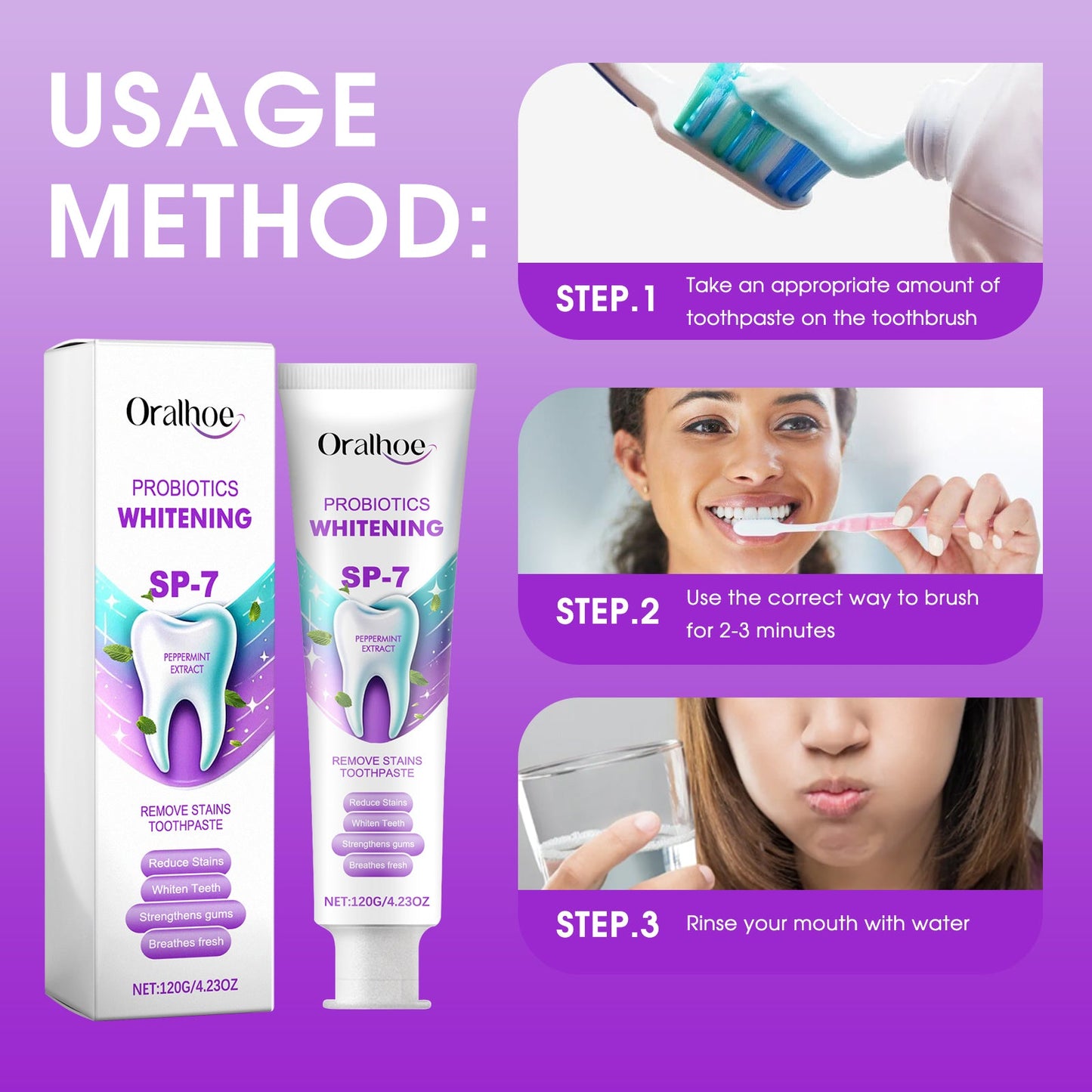 Dentifrice blanchissant premium avec probiotiques