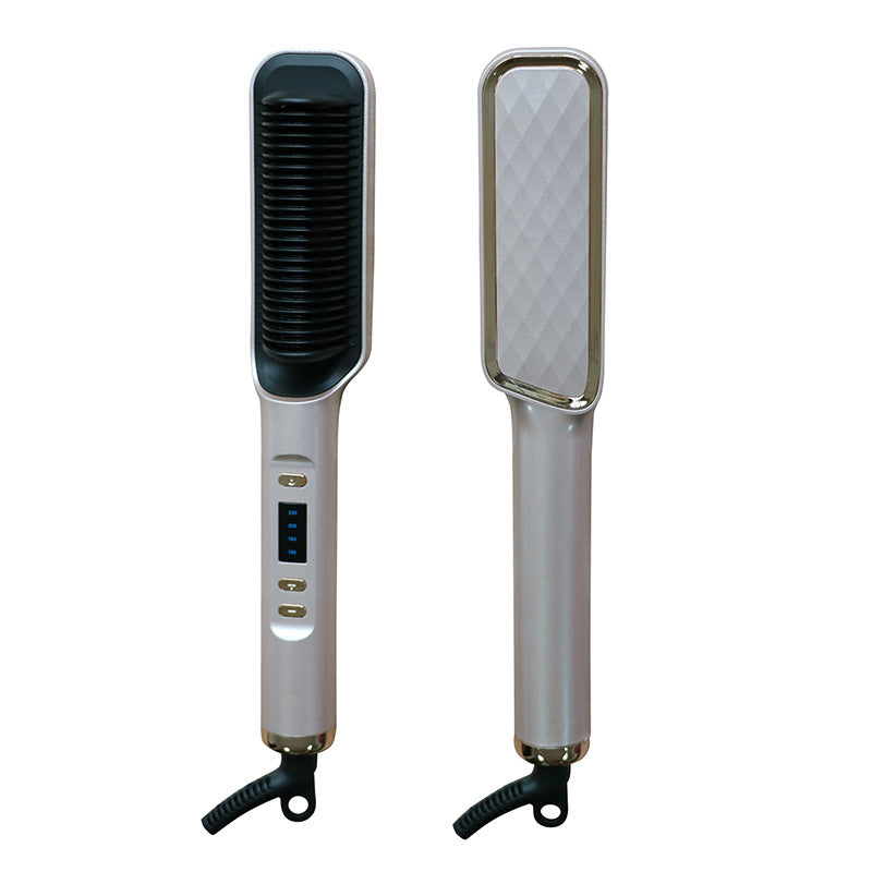 Straight Hair Comb, Lcd, Household Negative Ion Lazy Person Curling Stick, Dual Purpose Hair Salon, Electric Hair Straightener - Korvel