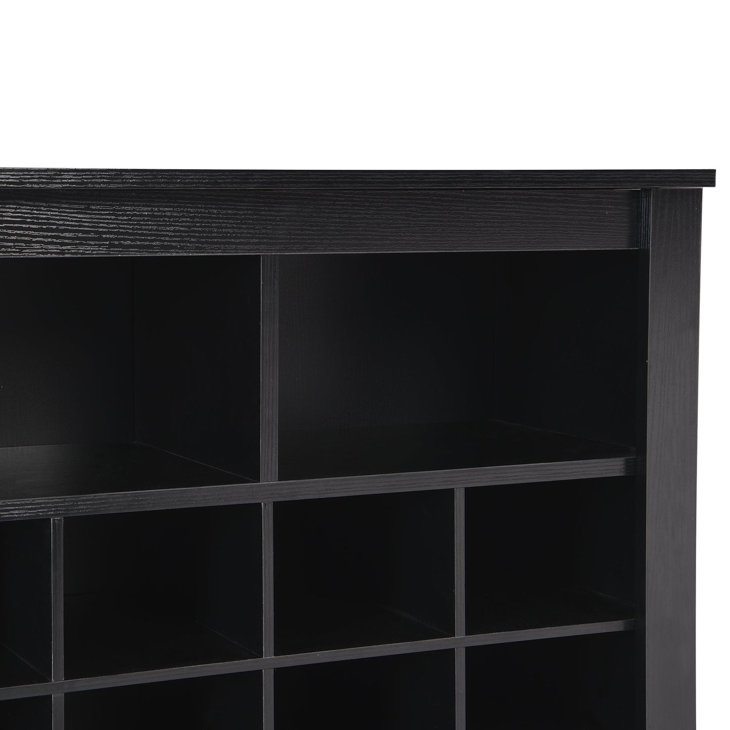ONTREND Sleek Design 24 Shoe Cabinet - Modern Black Organizer