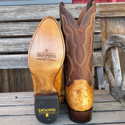 Dan Post Men's Full Quill Ostrich Boots - Saddle Brown - Korvel