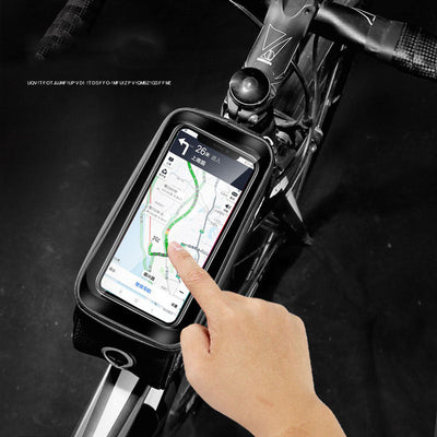 WILD MAN Hard shell bicycle bag front beam bag mountain bike phone touch screen upper tube bag saddle bag riding equipment - Korvel