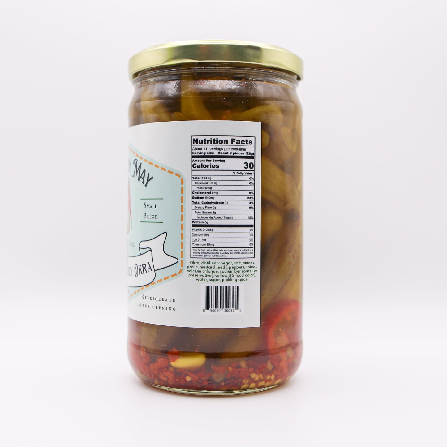 Lady May Okra Encurtido Dulce y Picante – Paquete de 2 (Frascos de 24oz)