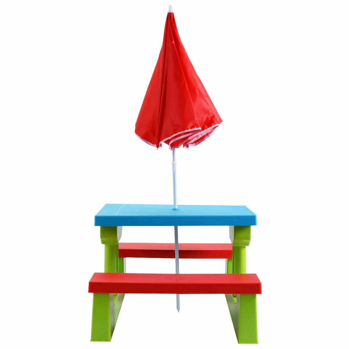 Mesa y banco plegables para picnic para niños con sombrilla