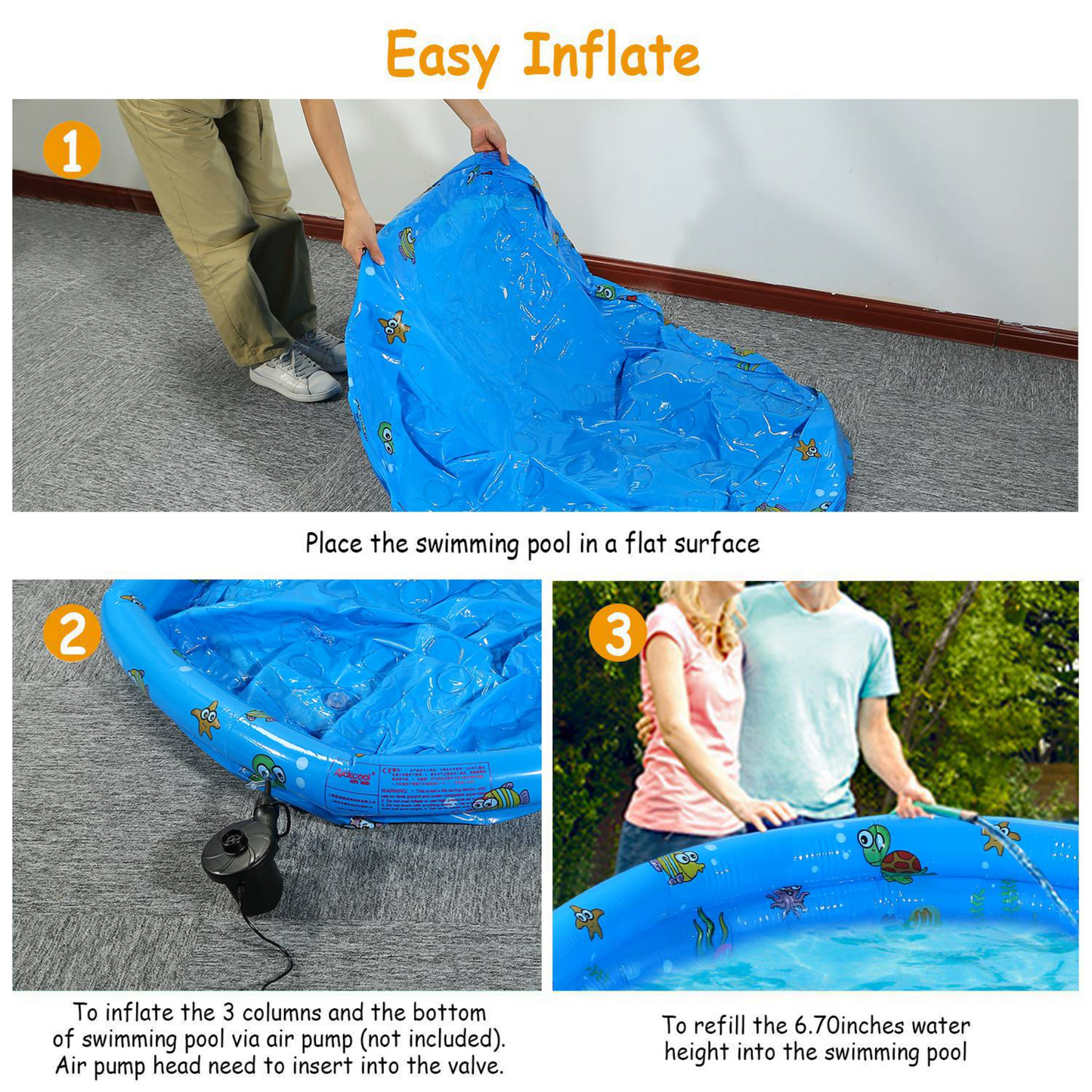 GBruno Piscina Inflable de 51x13” para Niños