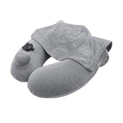 Premium Inflatable Travel Pillow with Hood for Comfort