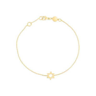 Pulsera de Estrella de David de Oro Amarillo de 14k