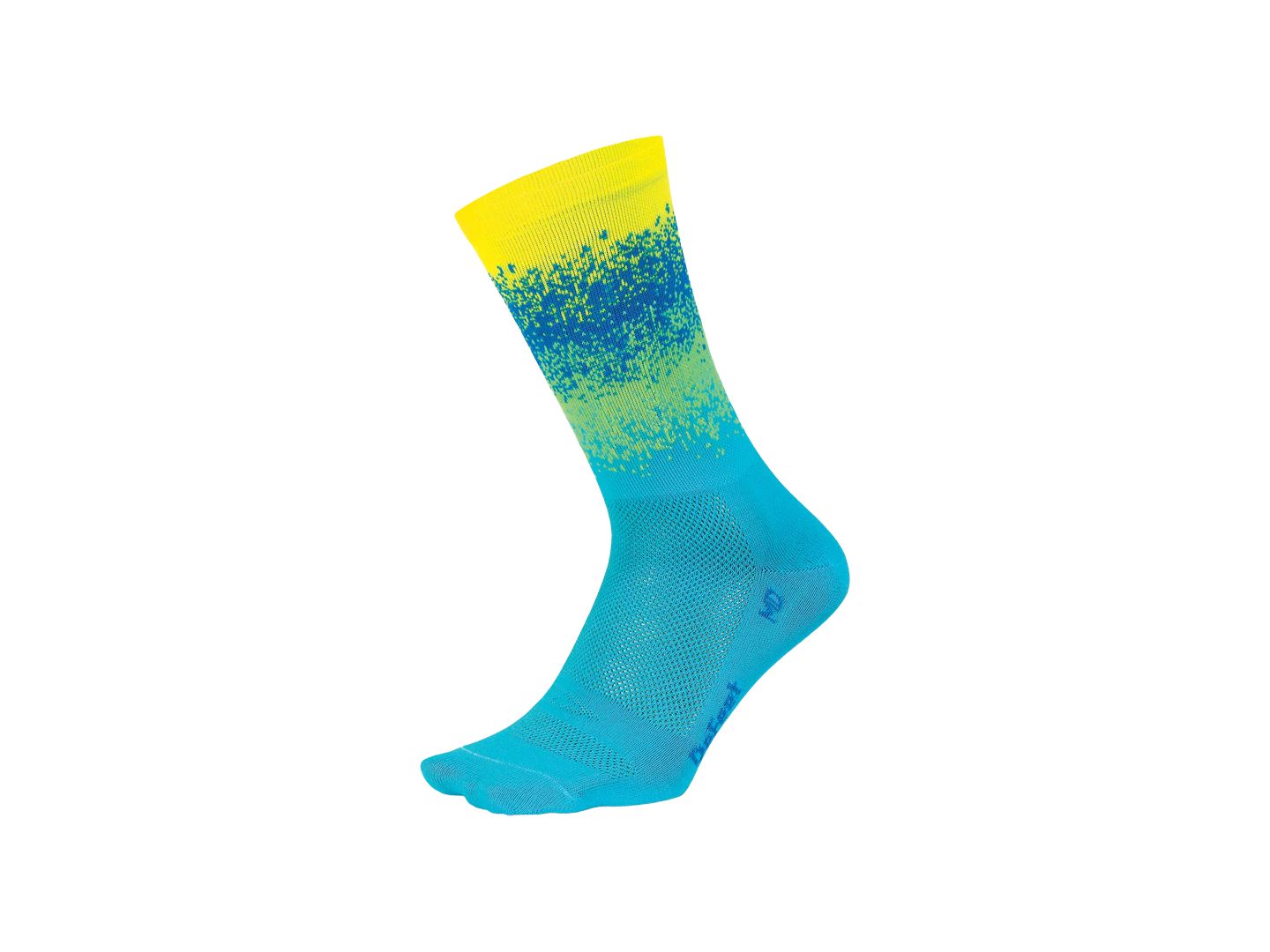 DeFeet Aireator 6" Ombre Medium Blue/Yellow Athletic Socks