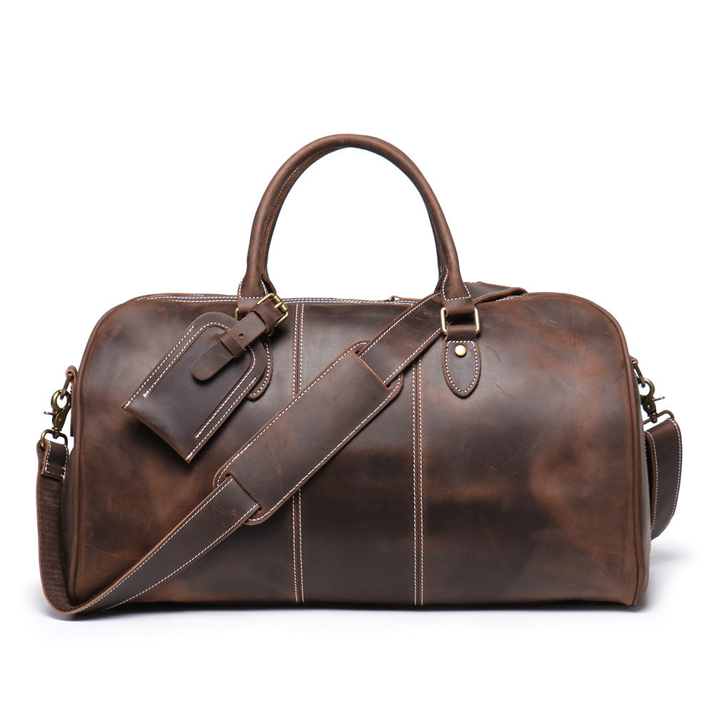 Sac de voyage en cuir véritable rétro pour homme