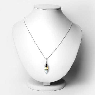 2.35 Carat Multi-Stone .925 Sterling Silver Pendant
