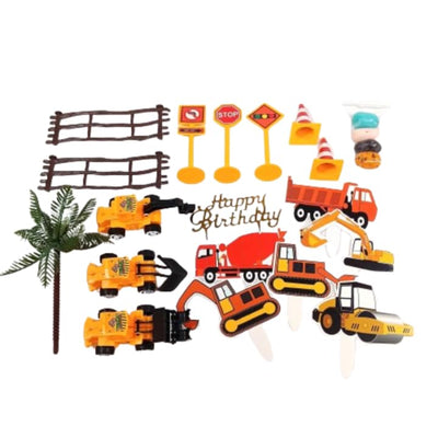 Oasis Supply Happy Birthday Construction Cake Decorating Kit - 23 Pieces
