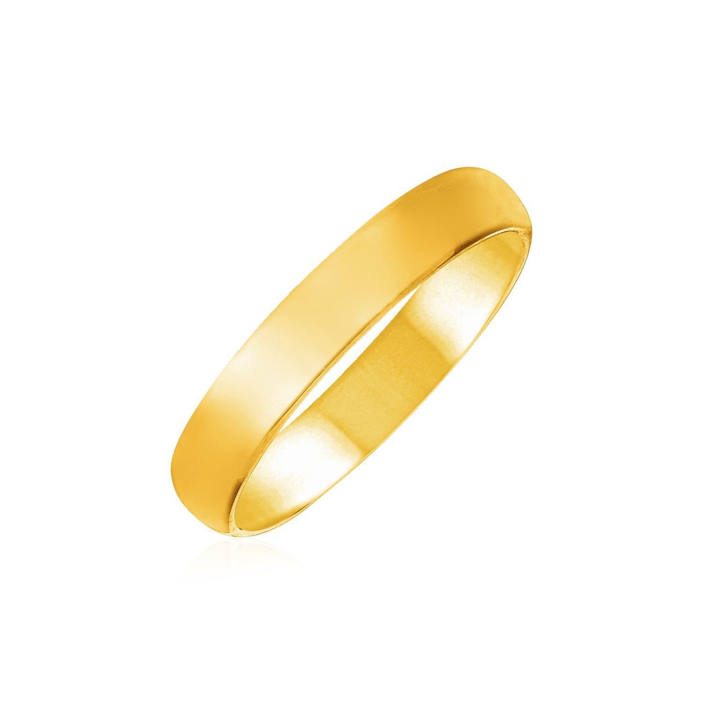 Bague de mariage en or jaune 14 carats de 4 mm avec confort