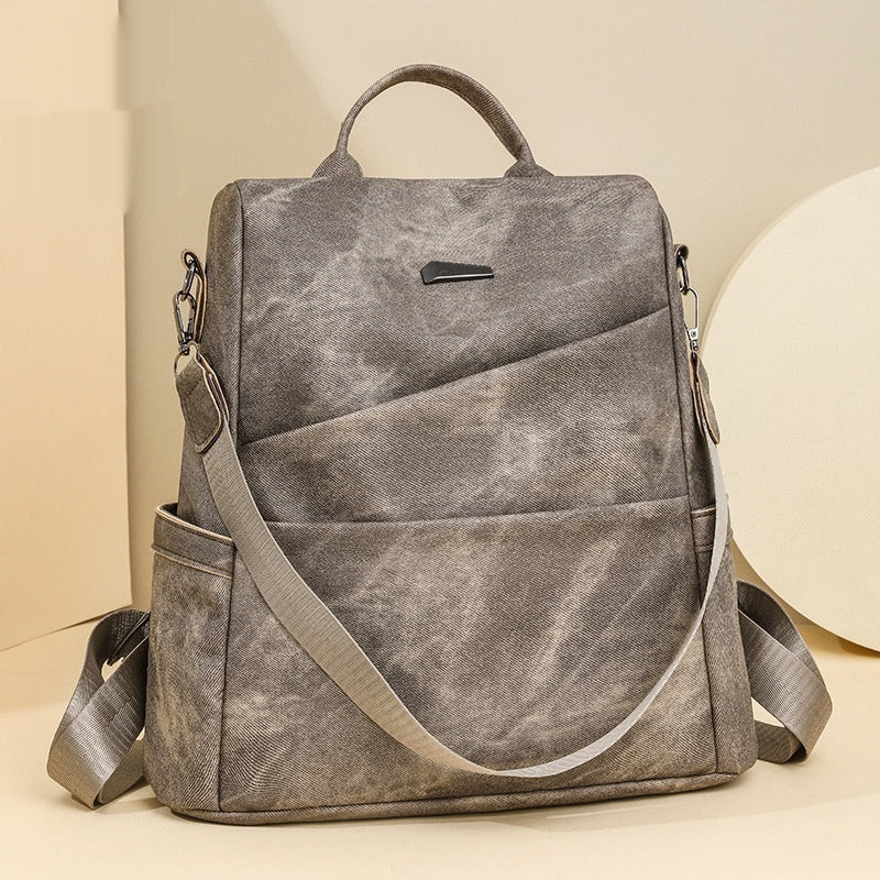 Women's Soft Leather Backpack for Travel and School