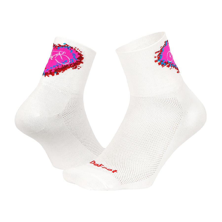 Chaussettes DeFeet Aireator 2-3" Cuff - Blanc/Rose - Taille L