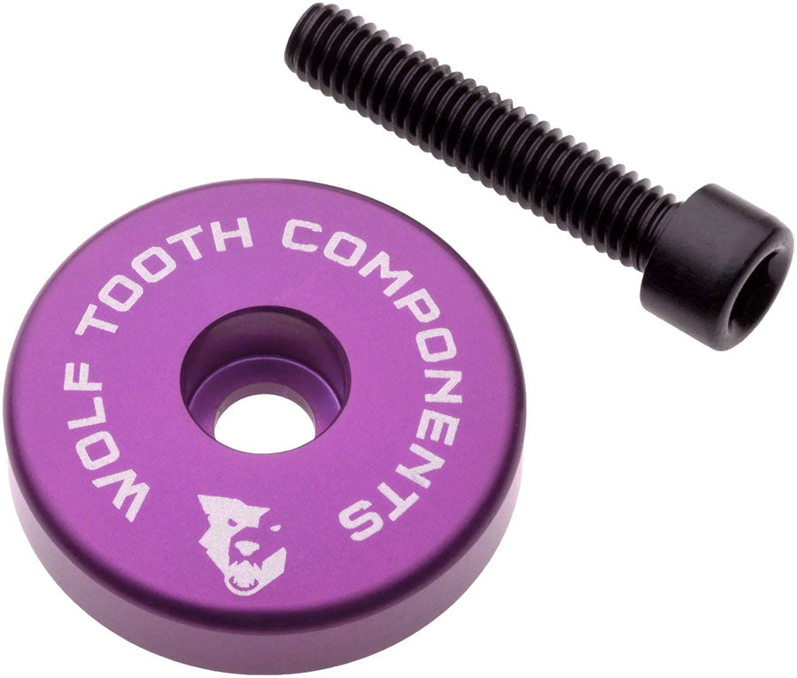 Wolf Tooth Ultralight Stem Cap Integrated 5mm Spacer - Ultraviolet Purple