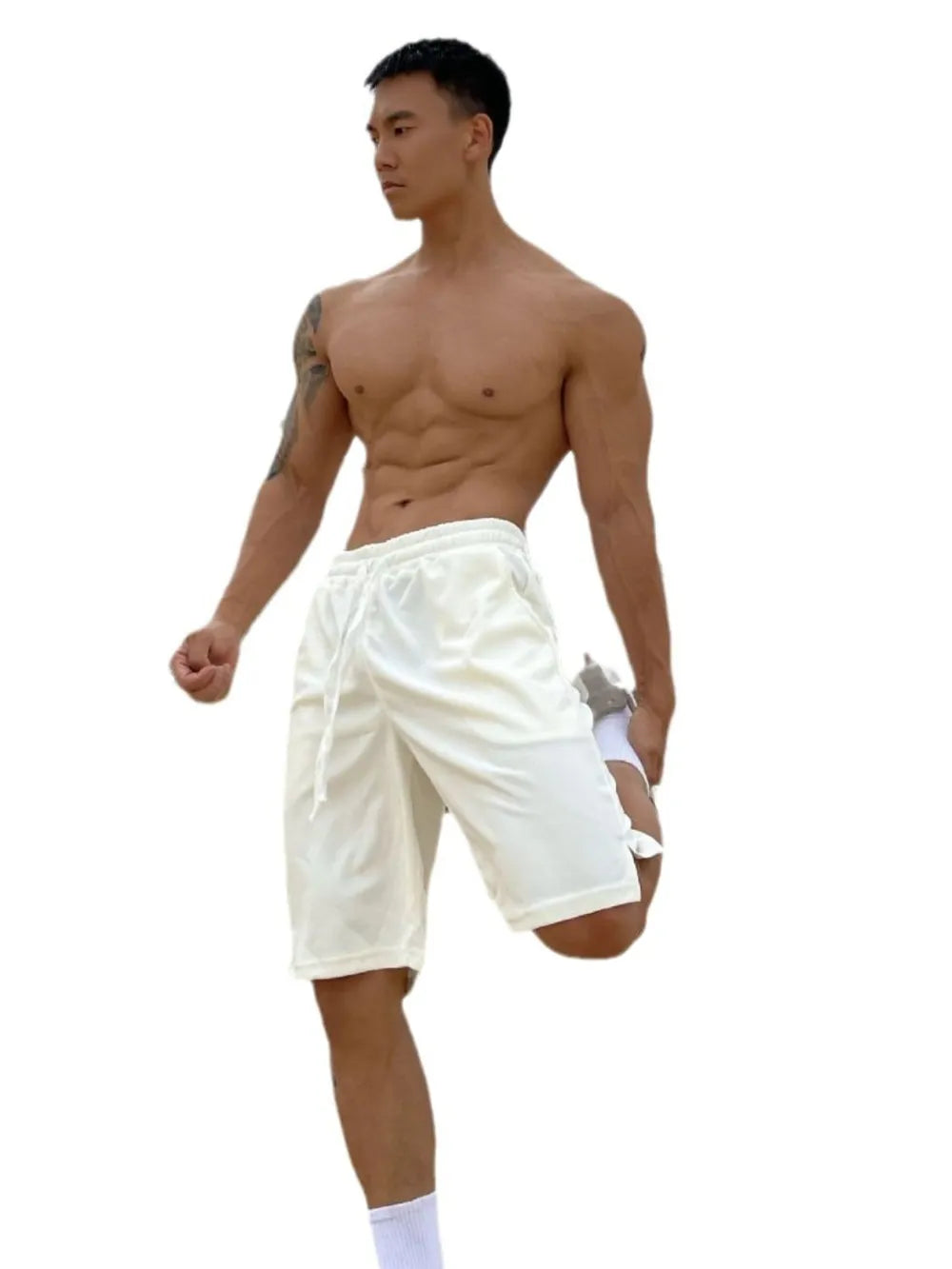 Shorts à cordon pour hommes grandes tailles avec poches