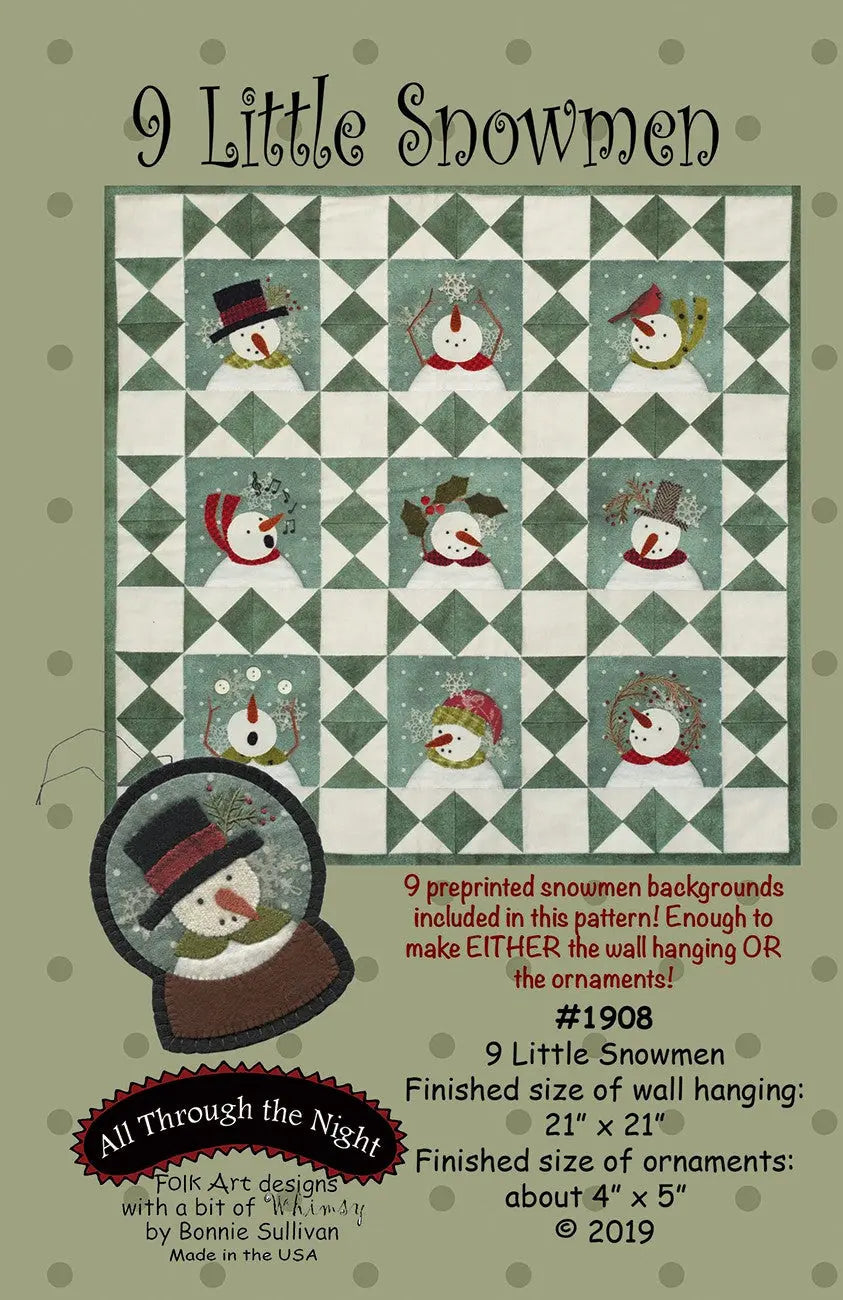9 Little Snowmen Crafting Pattern