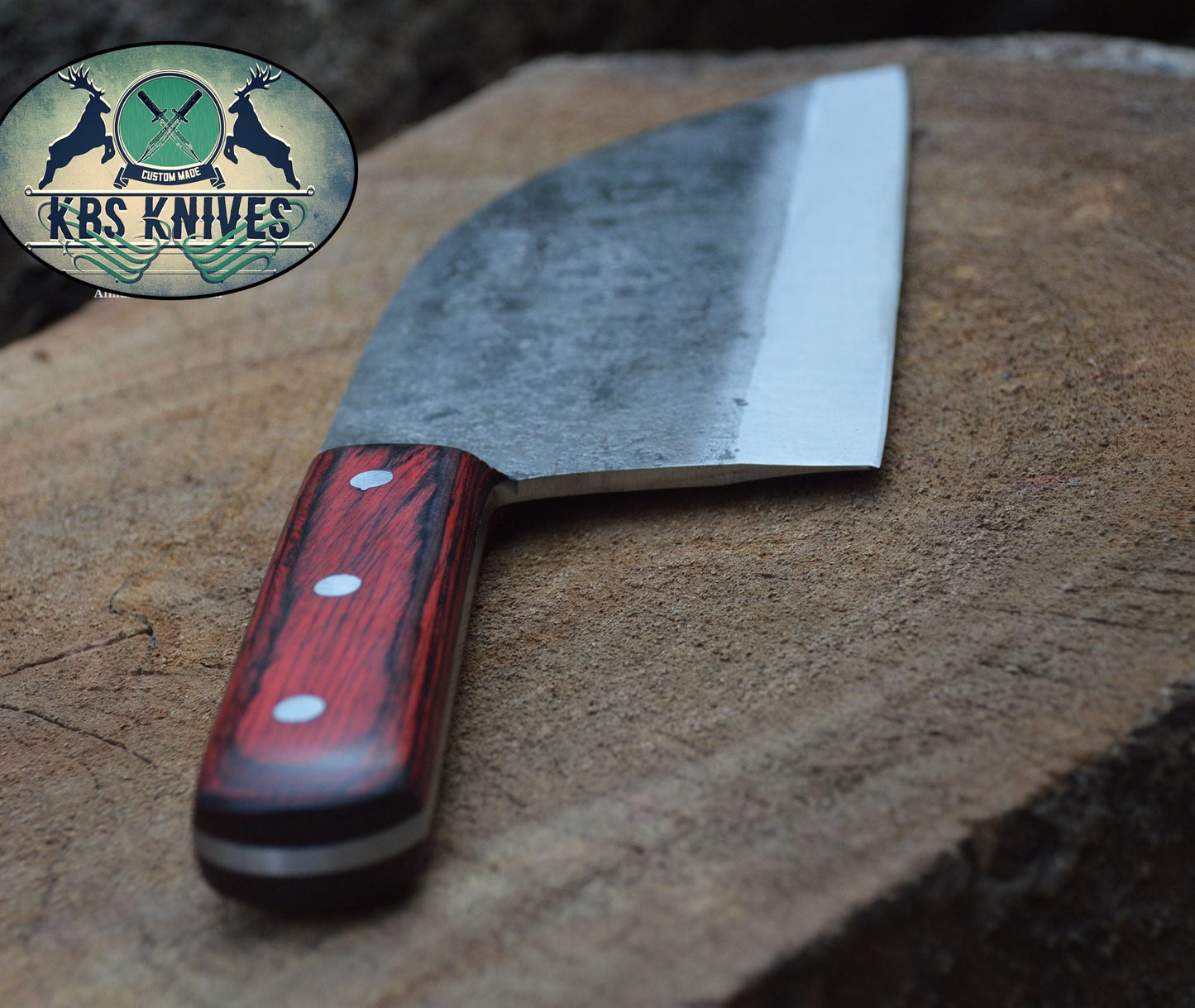 Premium Full Tang Handmade 1095 High Carbon Steel Chef Knife with Exotic Wood Handle - Korvel