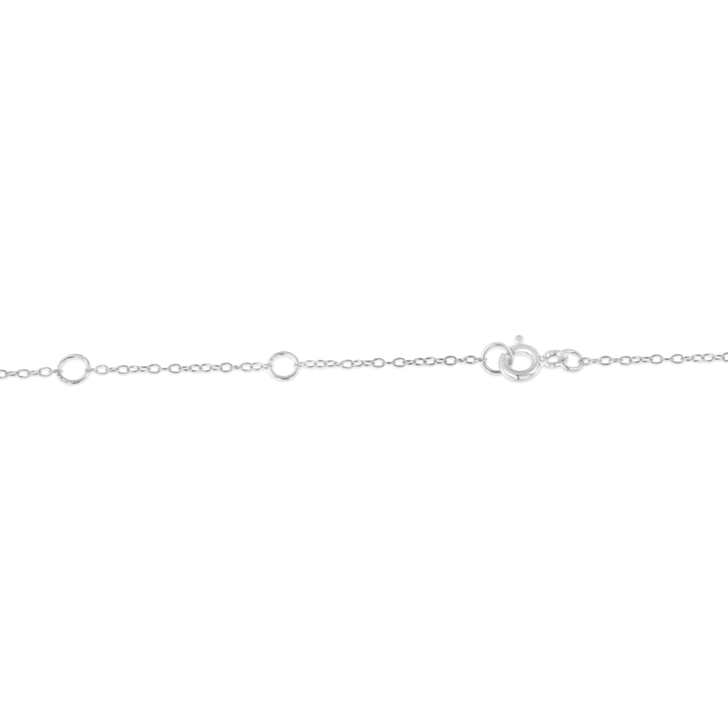Sterling Silver Blue Diamond Station Necklace