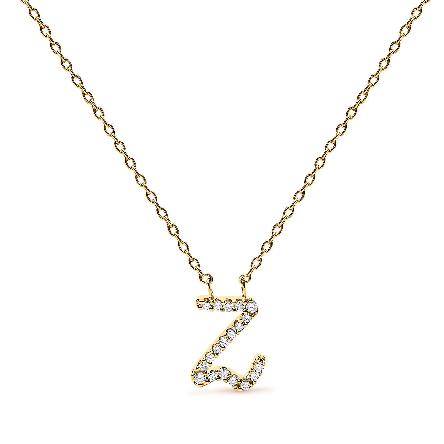 10K White Gold Diamond Accent Initial "A" Pendant Necklace