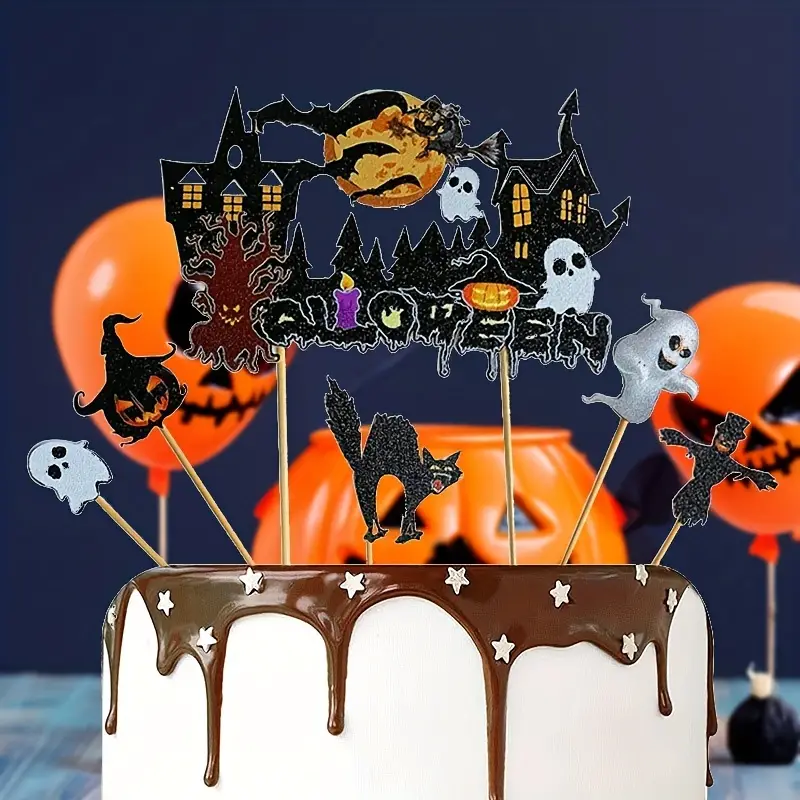 Halloween Cake Topper - 6pcs, - Korvel
