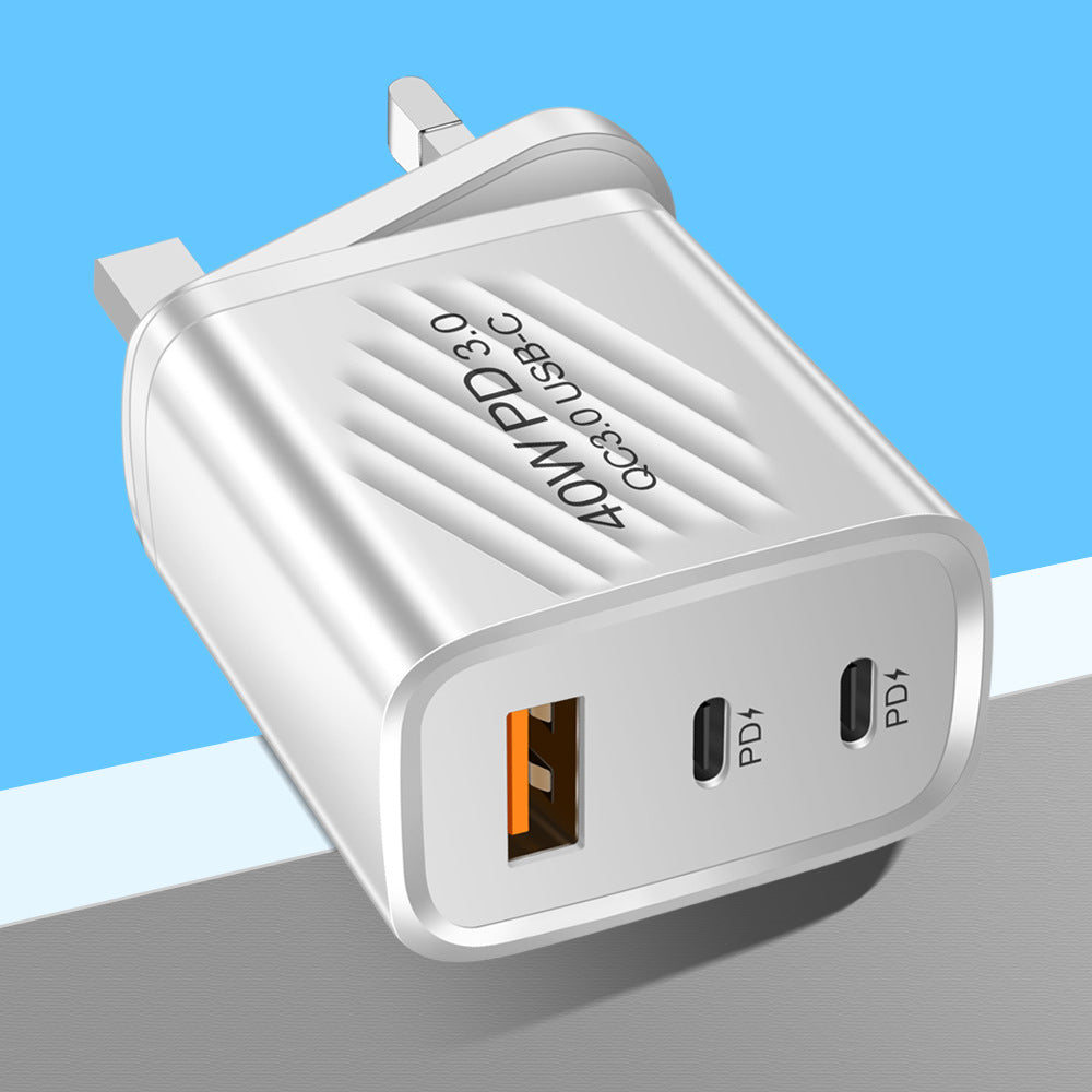 40W Dual PD+USB Fast Charging Adapter