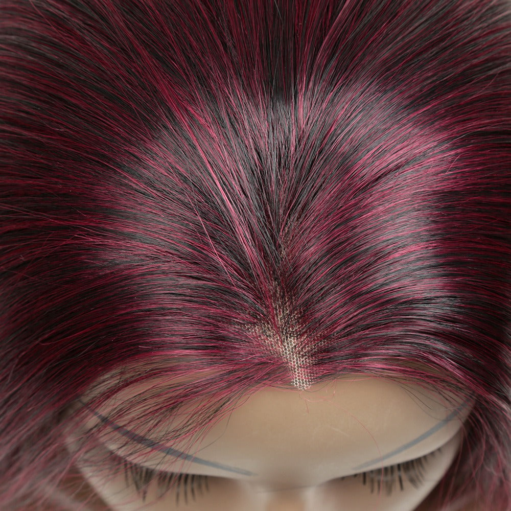 European and American Wigs with Long Curls and Synthetic Fiber Front Lace Wigs, Lace Front Wig, Mixed Color Headsets - Korvel