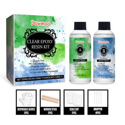 Clear Epoxy Resin Kit, High Transparent Yellowing Resistance DIY Material Epoxy Resin Handmade Products Set - Korvel