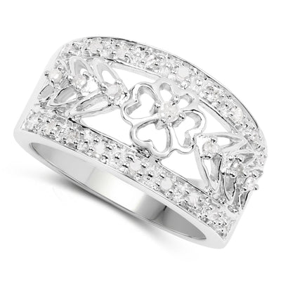 0.31 Carat White Diamond Sterling Silver Engagement Ring