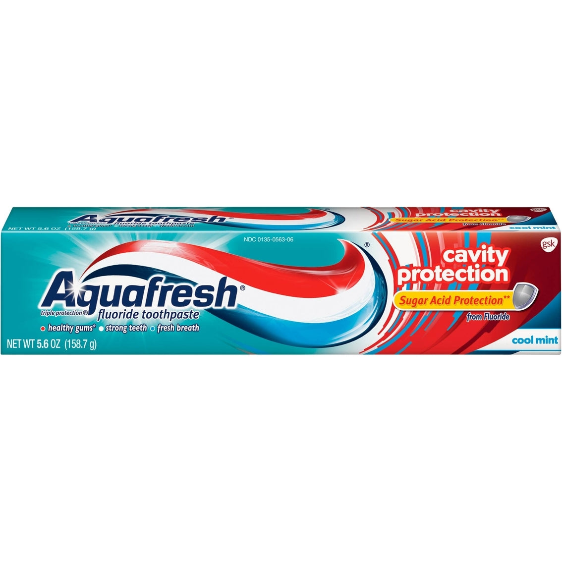 Pasta de Dientes Aquafresh Protección contra Caries con Flúor, Menta Fresca, 5.6 Onzas
