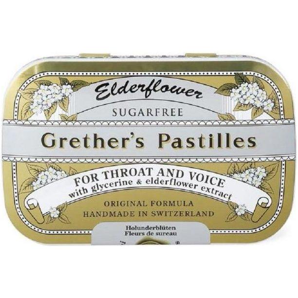 Pastillas de Grether Flor de Saúco Sin Azúcar - 3.75 oz (44 Caramelos)