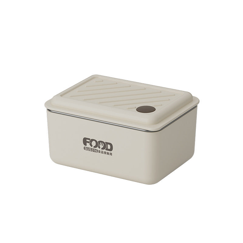 Food grade 316 stainless steel fresh-keeping box lunch box microwaveable special small lunch box lunch box - Korvel