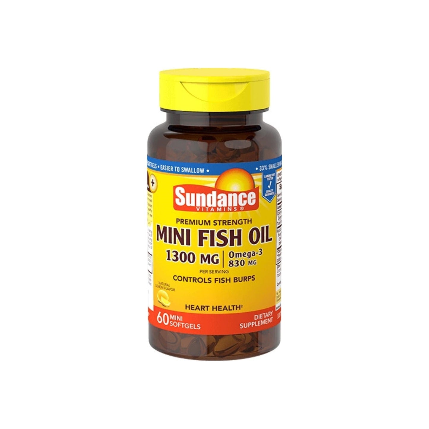 Sundance Vitamins® Mini Fish Oil – 1300 mg (Sabor Natural a Limón)