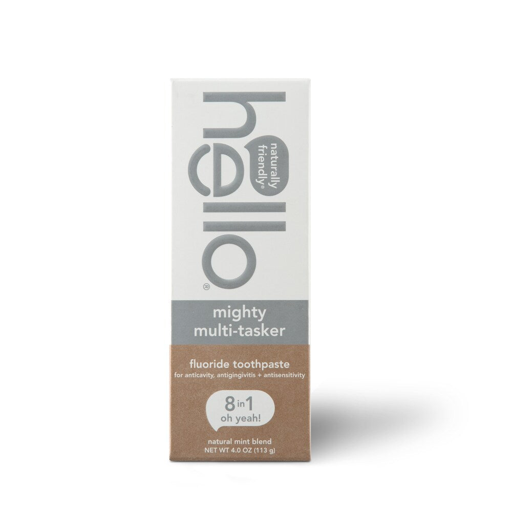 Hello Mighty Multitasker Pasta de Dientes con Flúor - 8 en 1 Sabor Menta